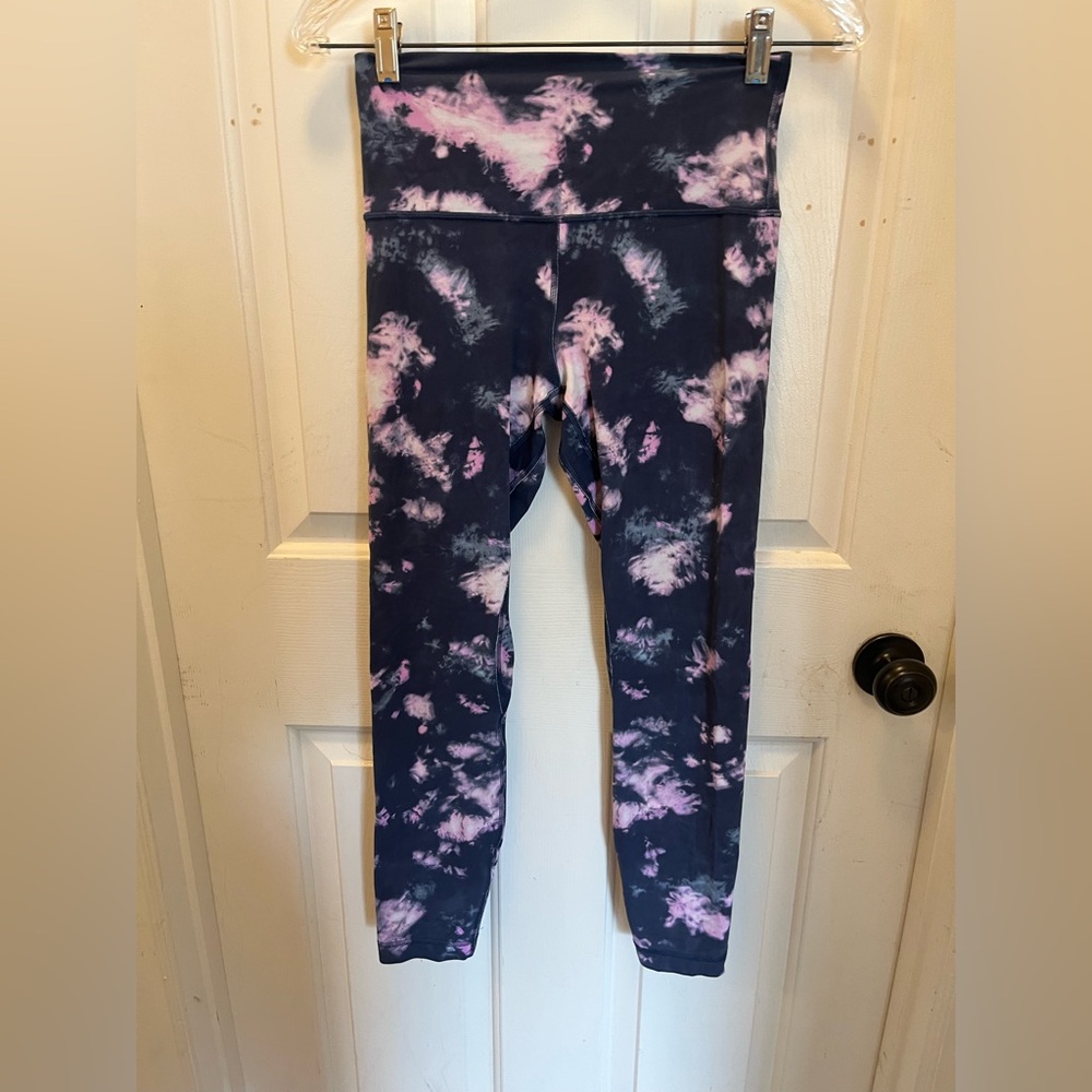🍋 EUC Lululemon Align HR Pant 25" - Circulate Tie Dye Mineral Blue Multi - Sz 6